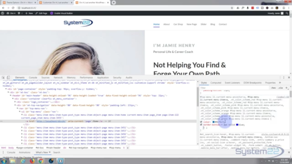 How To Create A Menu Underline Hover Effect With Divi 4 | S22 Blog