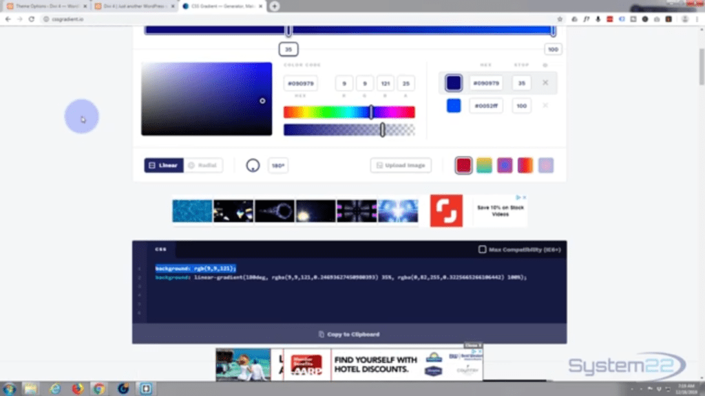 How to make a navbar gradient background with the Divi 4 theme