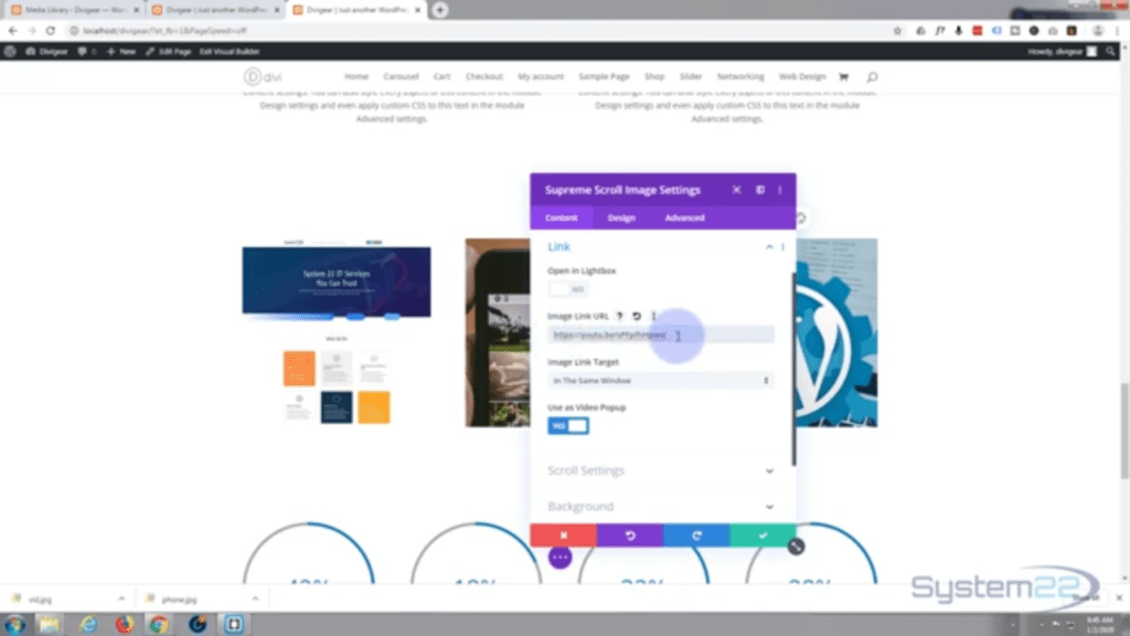 Scrolling Image With Video Lightbox Using Divi Supreme Modules Plugin