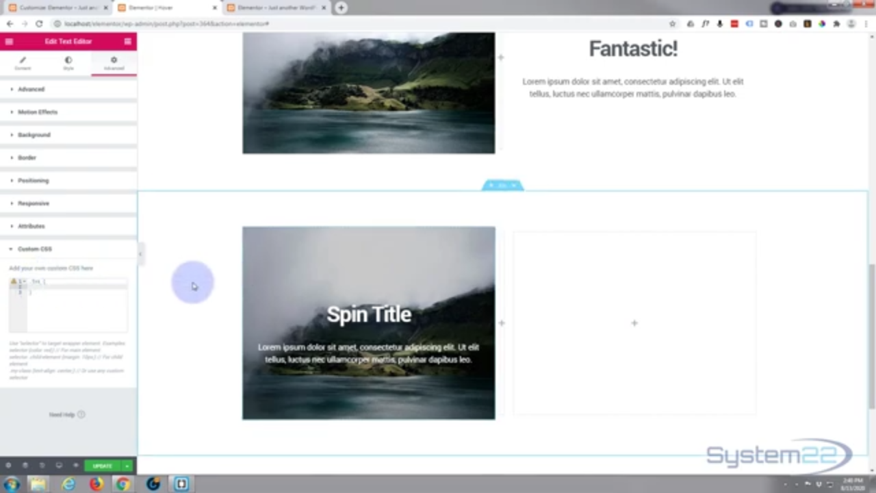 Elementor Hover Effects Text Spin To Image On Hover