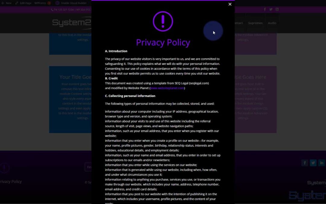 How to add a free popup GDPR privacy policy to your website