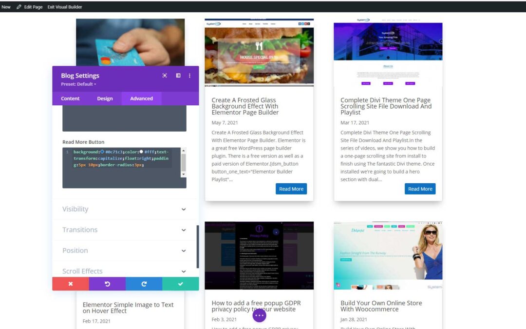Divi Theme Customize Your Blog Read More Button With CSS
