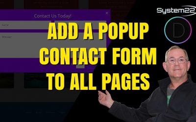 Divi Theme Add A POPUP Contact Form To All Pages