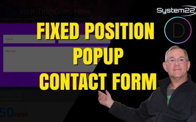 Divi Theme Fixed Position POPUP Contact Form