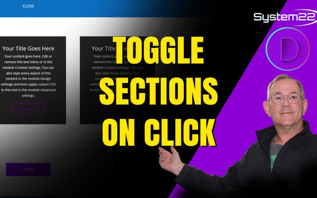 Divi Theme How To Toggle Sections On Button Click