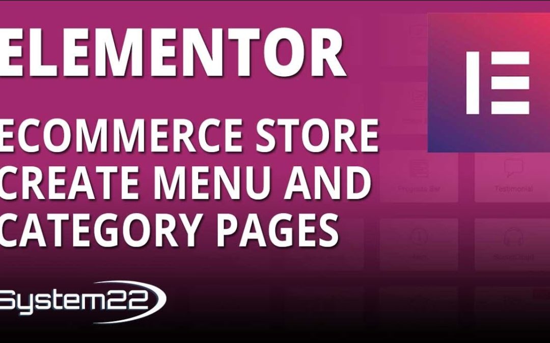 Elementor Ecommerce Store Create Menu And Category Pages