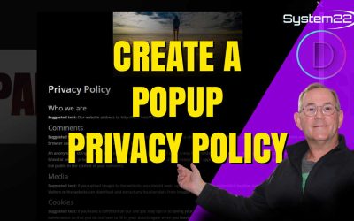 Divi Theme Add A Popup Privacy Form On Every Page