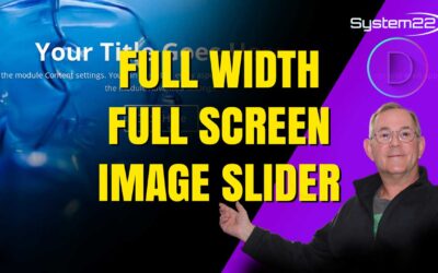 Divi Theme Create A Full Width Full Screen Image Slider