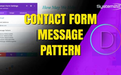 Divi Theme CONTACT FORM Configure The Message Pattern